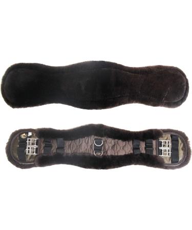 Merauno Lambwolle Konturgurt - Premium Short Dressage Belt | Anatomically Concave | Quality Merino Wool | Slip Resistant in Nature Black Brown & Anthracite - 60cm 24 Brown - Buy Online on SooperMarket.com