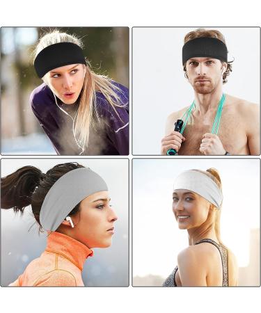 WLLHYF 3 Pcs Non-Slip Yoga Headbands Set for Women - Black White Gray Head Wraps for Workout, Pilates, Running - Soft Cotton Fabric Sweat Hairbands - Buy Online on SooperMarket.com