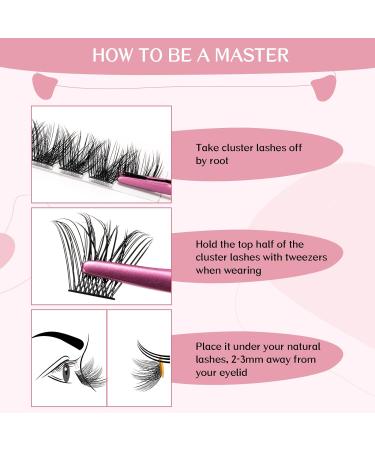 Lash Clusters 72 Pcs Individual Cluster Lashes DIY Lash Extension 8-16mm Eyelash Clusters Volume Wispy Lashes Super Thin Band Reusable Soft & Comfortable 8-16 mix Volume - Buy Online on SooperMarket.com