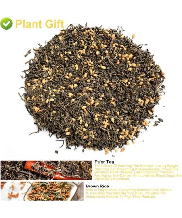 Plant Gift Brown Rice Pu'er Tea Oganic Fruit Herbal Tea All Natural Flavors Loose Leaf Pu'er Tea Brown Rice Non GMO Vegan Tea Bags Into Iced Tea & Hot Tea 70G/2.5oz - Buy Online on SooperMarket.com