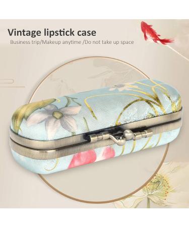 Shop Vintage Embroidery Lipstick Gloss Case | Portable Lipstick Holder with Mirror | Stylish Cosmetic Storage Set - Buy Online on SooperMarket.com