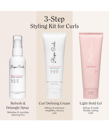 Buy Rizos Curls 3-Step Styling Kit | Enhance Define & Add Volume to Curls | Frizz Control & Shine - International Shipping Available - Buy Online on SooperMarket.com