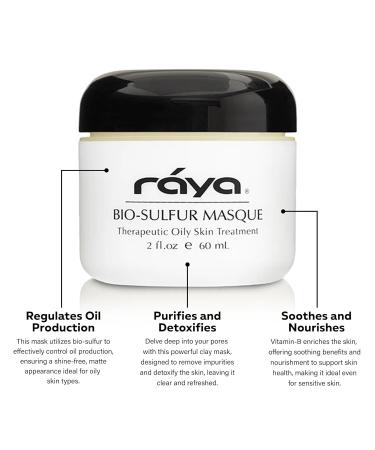 Raya Bio-Sulfur Masque | Deep Cleansing Facial Clay Mask for Oily Skin | Exfoliating Face Pack with Vitamin-B & Bio Sulfur | Control Breakouts & Oiliness - Buy Online on SooperMarket.com