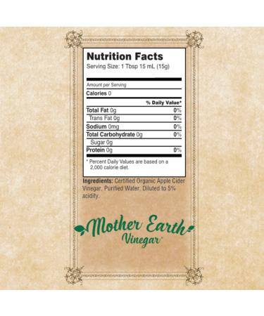Mother Earth Organic Apple Cider Vinegar with The Mother | 2/16 oz Glass Bottles - Buy Online on SooperMarket.com