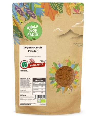 Wholefood Earth Organic Carob Powder 1kg Vegan | GMO Free | High Fibre | Certified Organic 1 kg