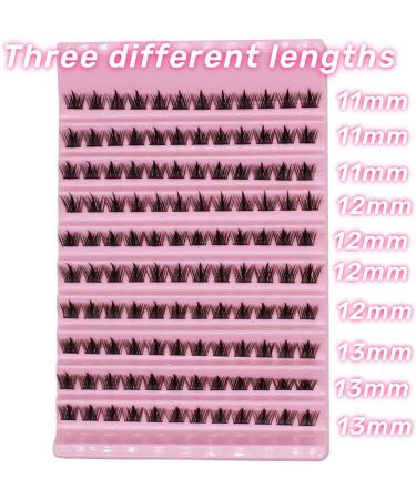Selawasty 120 Lash Clusters | DIY Eyelash Extensions Wispy D Curl Clusters - Home Individual Lashes Extensions (S2-D-11-13MIX) - Buy Online on SooperMarket.com