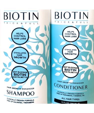 Bioken Biotin Thick & Full Hair Growth Shampoo - DHT Blocker, Stimulates Growth, Controls Loss - Sulfate Free - 32 oz - Buy Online on SooperMarket.com