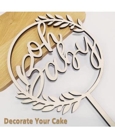 Shop Oh Baby Cake Topper - Wooden Decor for Baby Showers & Gender Reveal Parties | Perfect for Diaper Cakes - Buy Online on SooperMarket.com