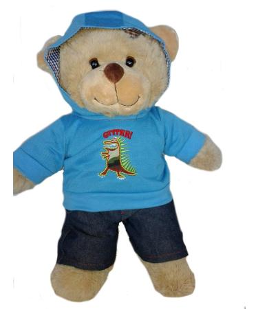 Cute Dinosaur Hoodie and Jeans Outfit / 16 inch /40cm Teddy Bear Clothes - BEAR NOT INCLUDED 16" Outfit