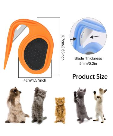 Yeahboom 2 Pet Knotting Comb - Steel Blade De-Filter Knife for Cats & Dogs | Perfect for Removing Tangles - Orange - Buy Online on SooperMarket.com