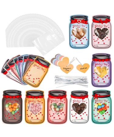 48 Decorative Gift Bags for Valentine's Day Exquisite Bags for Celebrating Love and Friendship Set with 48 Gift Bags