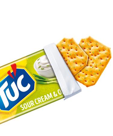 Tuc Sour Cream & Onion Crackers 100g | Salzbeking Snack Biscuits | Crunchy Sour Cream & Onion Flavor | International Shipping Available - Buy Online on SooperMarket.com