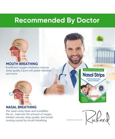 Nasal Strips 100Pcs Nasal Strips for Snoring Stop Snoring and Breathing Smoothly Instant Nasal Congestion on Relief for Improve Sleep Quality - Buy Online on SooperMarket.com