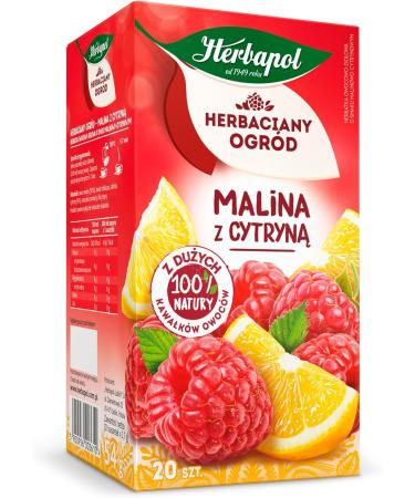 Raspberry & Lemon Tea Natural Pure And Refreshing Herbal Fruit Infusion Herbapol (Tea bags 60 count) Tea bags 60