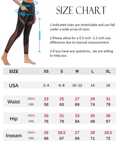 CSTOWN Women's High Waist Yoga Pants | Side Pockets | Mesh Insert | Tummy Control Leggings | Large Black - Buy Online on SooperMarket.com