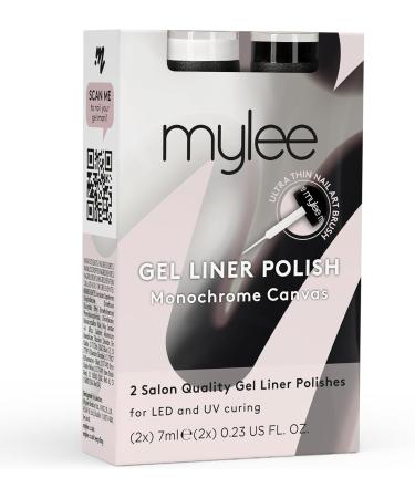 Mylee Liner Gel Nail Polish 7ml Monochrome Canvas With Built-In Nail Art Brush - UV/LED Soak-Off Nail Art Manicure Pedicure for Professional Salon & Home Use - Long Lasting & Easy to Apply MGL-DUO-01 - Monochrome Canvas Duo - Buy Online on SooperMarket.com