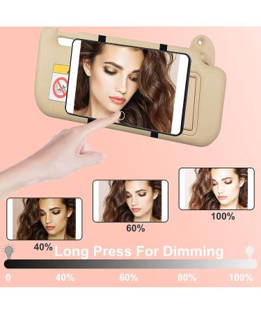 Rotating Lighted Makeup Mirror | LED Vanity Mirror for Car Visor | Dimmable Sunshade Mirror - Buy Online on SooperMarket.com