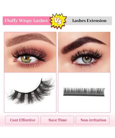 MilyBest 18mm Fluffy Cat Eye False Eyelashes - 10 Pairs | D Curl Volume Faux Mink Lashes for Natural Wispy Look - Pack A - Buy Online on SooperMarket.com