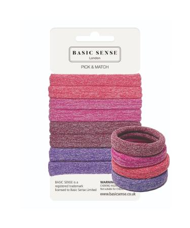 Basic Sense Gym Hair Ties - Unique Soft Jersey Bobbles Strong Hold Seamless Elastics Metal-Free for Active Lifestyles Pink