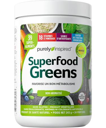Purely Inspired Greens Powder Smoothie Mix | Purely Inspired Greens Powder Superfood | Super Greens Powder Organic | Fruit + Veggie Superfood Powder | Green Smoothie Powder 24 Servings ( Packaging May Vary ) - Buy Online on SooperMarket.com