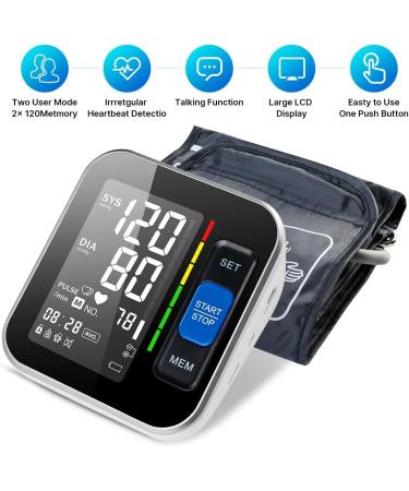 Digital Upper Arm Blood Pressure Monitor with Large LED Backlit Display - Adjustable Cuff & Memory - Carrying Case Included - Buy Online on SooperMarket.com