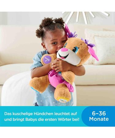 Fisher-Price Learning Fun Dog Friend | Interactive Speaking & Singing Toy for Babies 6 Months+ | Educational Gift for Boys & Girls | German Speaking Dog (FPP53) - Buy Online on SooperMarket.com