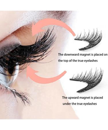 generic Eyelashes Magnetic | Reusable Lashes for Women 2 Pair - Natural Look Reusable Eyelashes Kit 3D False Eyelashes with Applicator No Glue Needed - Buy Online on SooperMarket.com