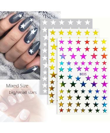 3D Self-Adhesive Star Nail Art Stickers Decals - Manicure Accessories - Buy Online on SooperMarket.com
