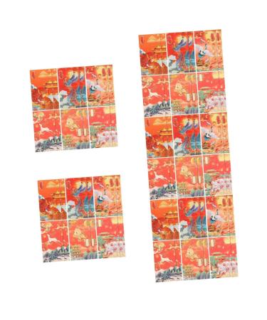 ABOOFAN 60 Pcs Trendy Red Envelope Chinese Red Packets Red Envelopes Chinese Lucky Money Envelopes Chinese Red Envelope Chinese Festival Red Envelopes Paper Lunar Calendar Thousand Yuan