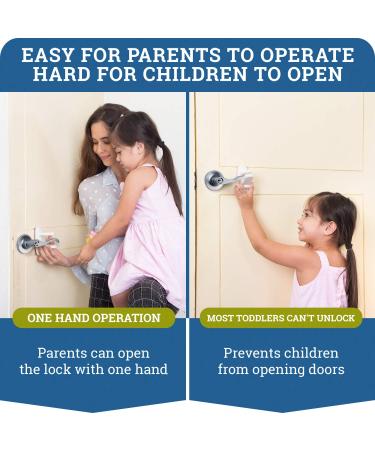 Improved Childproof Door Lever Lock (3 Pack) Prevents Toddlers from Opening Doors. Easy One Hand Operation for Adults. Durable ABS with 3M Adhesive Backing. Simple Install  No Tools Needed White 3 - Buy Online on SooperMarket.com