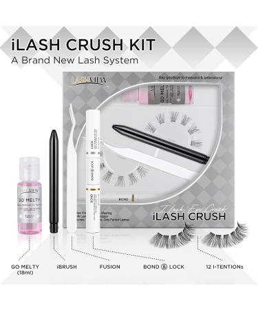 LASHVIEW DIY Eyelash Extension Kit 12 Clusters - Volume Lashes Set with Applicator and Remover - 3D Effect C Curl Lashes Pack 14mm - Buy Online on SooperMarket.com