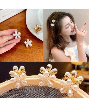 Mini Pearl Flower Hair Claw Clips - Set of 20 | Sweet Daisy Design | Decorative Hair Accessories for Women and Girls - Buy Online on SooperMarket.com
