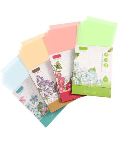 400 Sheets Oil Absorbing Tissues Oil Absorbing Paper Soft Oil Blotting Paper Sheets for Oily and Travel Supplies, 4 Colors Pink, Brown, Blue, Green