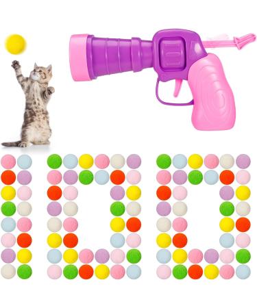 Heyu-Lotus Cat Ball Launcher to Relieve Boredom Interactive Cat Toys with 100 Pcs Balls and 1 Pcs Launcher Plush Ball Shooting Gun for Cats Suitable for Indoor Cat Training Playing Sports Games - Buy Online on SooperMarket.com