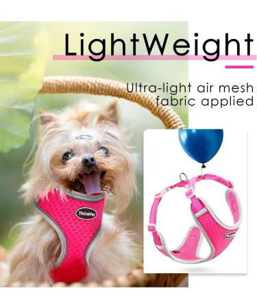 ThinkPet No-Pull Dog Harness & Leash Set | Breathable Adjustable Safety Harness for Small Medium & Large Dogs | Reflective & Padded Control Harness (Pink/Red) - Buy Online on SooperMarket.com