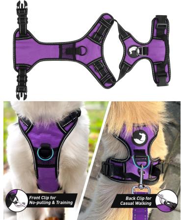 Joytale Reflective Dog Harness for Medium Dogs - Soft Padded Adjustable & Breathable with Control Handle - Purple (1 Pack) - Buy Online on SooperMarket.com