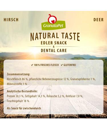 Granatapet Natural Taste Noble Snack Hirsch | Grain-Free & Sugar-Free Dog Treats | Tasty Reward for Dogs | 90g (2 Pack) - Buy Online on SooperMarket.com