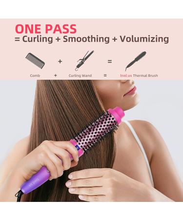 Buy Thermal Brush Blowout - Heated Round & Curling Brush Adjustable TEM Settings Purple - Fast International Shipping - Buy Online on SooperMarket.com