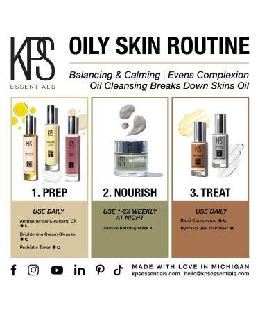 KPS Essentials Oily Skin Routine | Natural Oil Control Pore Reduction & Radiance | Mattifying Skincare for International Shipping - Buy Online on SooperMarket.com