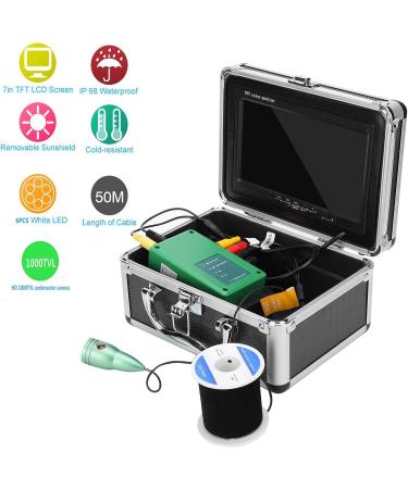 7in 1000TVL Underwater Fishing Camera - 50m Cable 6 LED Lights for ICE Sea & Boat Fishing | EU Shipping Available - Buy Online on SooperMarket.com