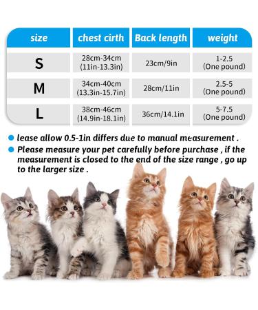 WLLHYF Cat Surgery Recovery Suit Breathable Kitten Onesie Full Bodysuit Clothes Post Neuter Surgery Spay Cone Anti Licking Abdominal Wound Protector for Small Male Female Pets (Medium) - Buy Online on SooperMarket.com