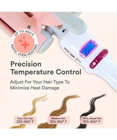 INH Beach Waver Curling Iron 3 Barrel Ceramic Curler Wand - 25mm | Digital Temp Control & Rotating Cord | For Thick & Long Hair - Buy Online on SooperMarket.com
