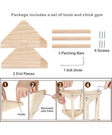 GINTUTO Pine Wooden Chick Jungle Gym Roosting Bar - Small Chicken Perch Toys for Coop and Brooder - Ideal for Large Bird Baby Chicks and Parrots - Buy Online on SooperMarket.com