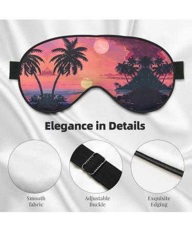 Buy SSIMOO Tropical Sunset Soft Sleep Eye Mask | Breathable Eye Patch for Travel & Relaxation - Black - Buy Online on SooperMarket.com