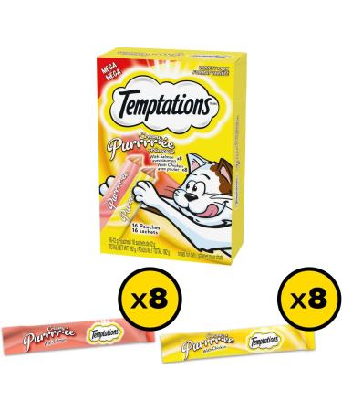 Temptations Creamy Puree Adult Lickable Cat Treats with Chicken & Salmon Variety Pack 16 pouches 192g Chicken & Salmon 192 g (Pack of 1) - Buy Online on SooperMarket.com