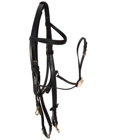 HKM riding bridle -Mexican Style- with lambskin padding warmblood black warmblood black