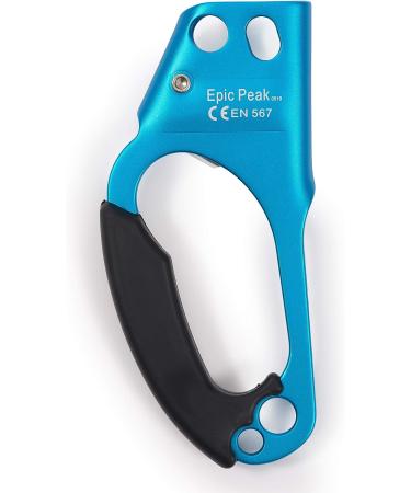 EPIC PEAK Right Hand Ascender | Strong Climbing Equipment with Ergonomic Rubber Handle | For 8-12mm Rope | Sport Climber, Arborist, Mountaineering Safety Tool - Buy Online on SooperMarket.com