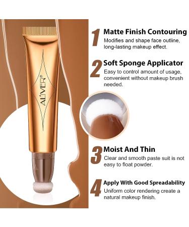 Contour Beauty Wand - Liquid Face Concealer with Cushion Applicator for Natural Matte Finish - Lightweight and Blendable Cream Contouring Stick - Cruelty-Free - 01 Contouring Pen - Buy Online on SooperMarket.com