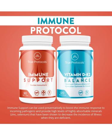TRUE PROTOCOLS - Immune Protocol (2 items) - Immune Support (90 Caps) & Vitamin D-K2 Balance (120 Caps) - Bioavailable Capsules For Optimal Immune System Support Bone Cardiovascular & Overall Health - Immune System Booster - Non-GMO Supplements - Buy Online on SooperMarket.com