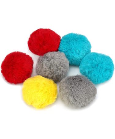 Chiwava 24PCS Catnip Furry Cat Toys Ball Soft Pom Pom Balls - Kitten Chase Quiet Play - Assorted Color - Buy Online on SooperMarket.com